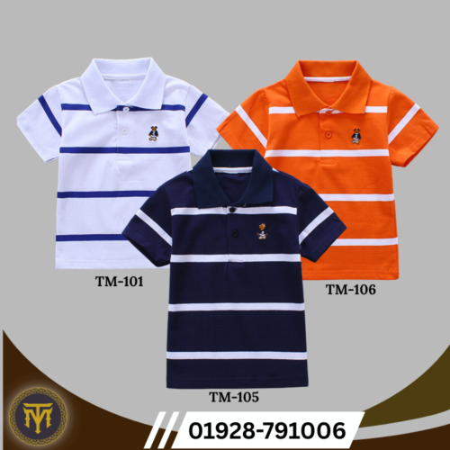TM-101, 105, 106,  Cotton Polo T-Shirt For Kids  (Combo)