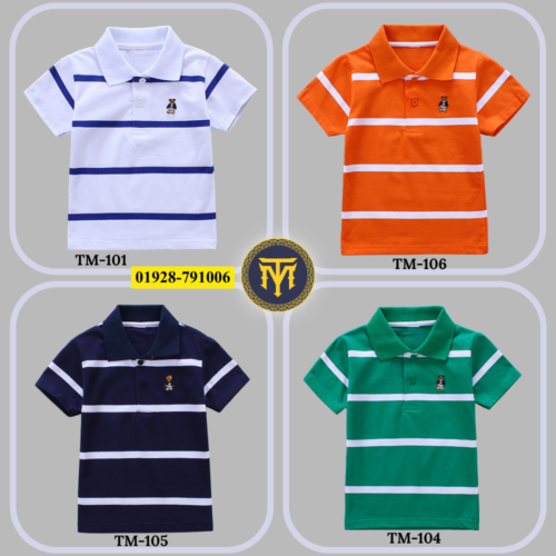 TM-101, 104, 105, 106, Cotton Polo T-Shirt For Kids (Combo)