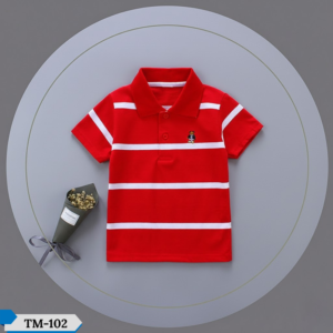 TM-102, Red Step Cotton Polo T-Shirt For Kids