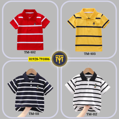 TM-102, 103, 111, 112, Cotton Polo T-Shirt For Kids (Combo)