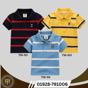 TM-103, 113, 114, Cotton Polo T-Shirt For Kids (Combo)