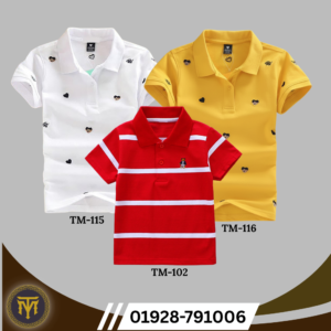 TM-115, 116, 102, Cotton Polo T-Shirt For Kids (Combo)