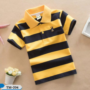 TM-204, Yellow B-Step Cotton Polo T-Shirt For Kids
