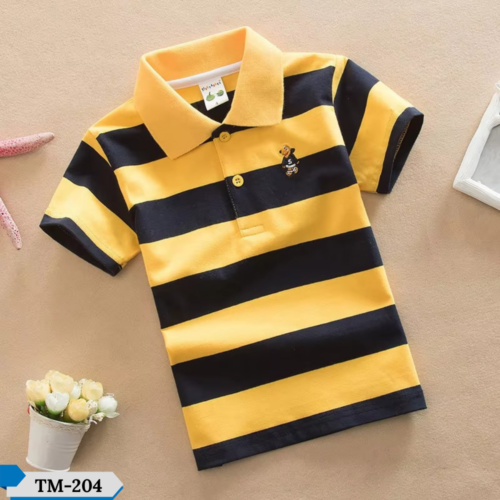 TM-204, Yellow B-Step Cotton Polo T-Shirt For Kids